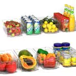 KICHLY - Cestini Organizzatori per dispensa Trasparente - Set di 8 contenitori - Contenitori organizzatori per cucina