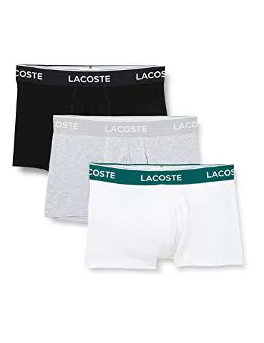 Lacoste 5H3389 Boxer, Black/White-Silver Chine, M Uomo