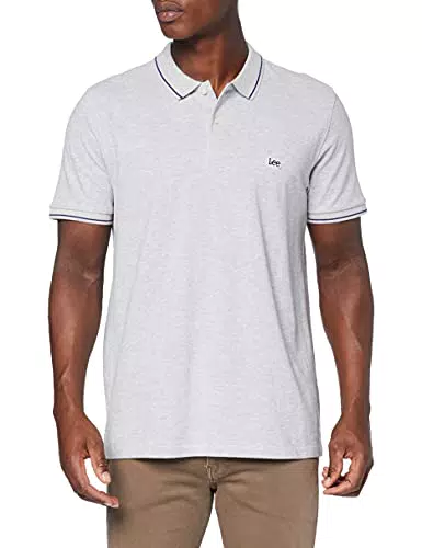 Lee Pique Polo, T-Shirt Uomo, Grigio, L
