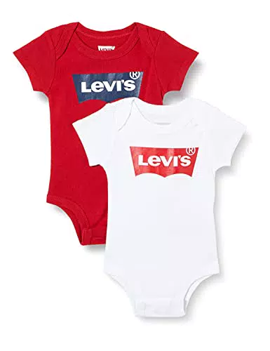 Levi's Batwing, 2Pk Bodysuit Bimbo, Bianco, 0-6 Mesi