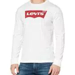 Levi's Ls Std Graphic Tee Hm Ls White+ Graphic, Maglia a Maniche Lunghe Uomo