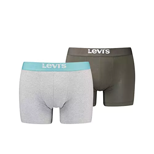 Levi's Solid Basic Boxer Pugile, Blue/Grey, M Uomini