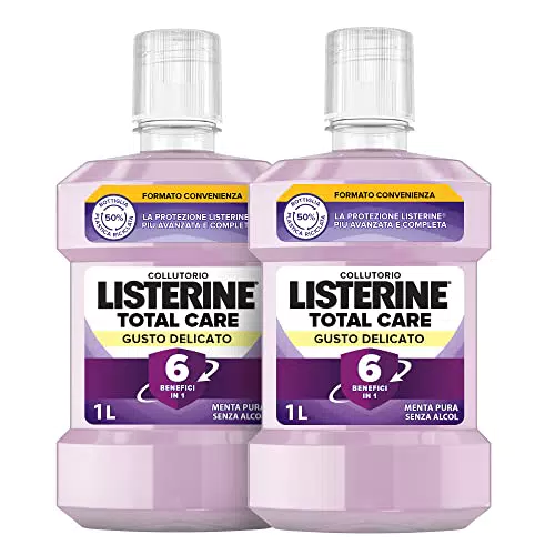 Listerine Colluttorio, Total Care, Gusto Delicato, 2x 1L