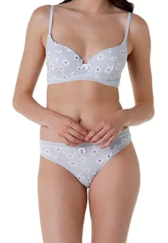 LOVABLE Comfy Style Slip, Azzurro Stampato