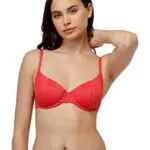 LOVABLE Reggiseno Ferretto Plain Lurex Bikini, Corallo