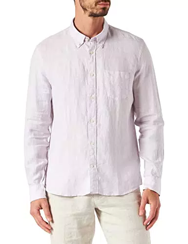 Marchio Amazon - find. Camicia di Lino a Manica Lunga Uomo