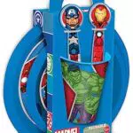 Marvel Set Pappa, kit 5 pezzi rosso e blu in plastica Avengers