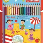 Matita colorata triangolare - STABILO Trio thick - Astuccio da 18 - Colori assortiti