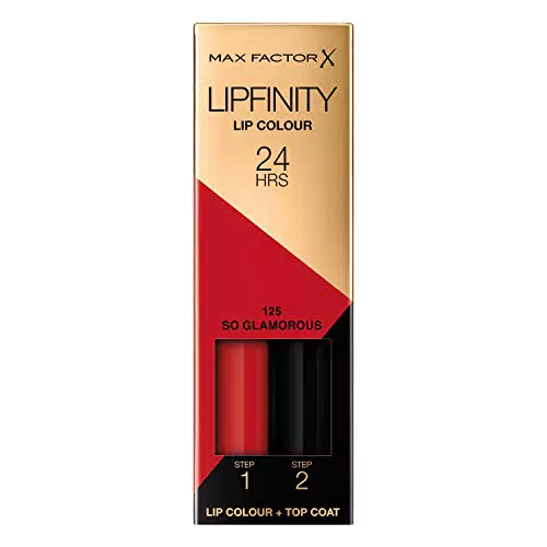 Max Factor - Lipfinity Lip Colour - Rossetto Lunga Durata e Gloss Idratante con Applicazione Bifase - Nuance 125 So Glamorous