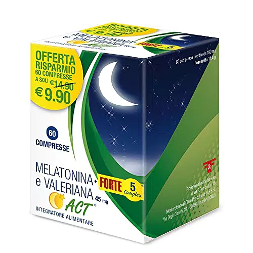 MELATONINA ACT + FORTE 5 COMPLEX E VALERIANA 45mg