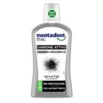 Mentadent Collutorio White System Carbone Attivo per una Protezione Antibatterica di 18h con un Delicato Gusto di Menta Piperita