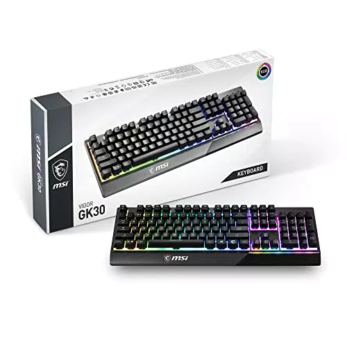 MSI Vigor GK30 IT Tastiera Gaming Semi Meccanica con Retroilluminazione LED RGB Mystic Light