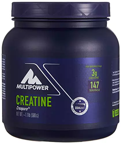 Multipower Creatine Powder - Integratore Alimentare in Polvere- Creatina Monoidrato Pura al 100% in Polvere - Per Aumentare le Prestazioni - Aiuta lo sviluppo Muscolare - Senza Aspartame - 500 g