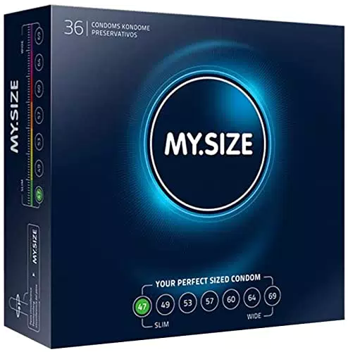 MY.SIZE Preservativi classici misura 1 I 47 mm di larghezza I 36 pezzi confezione mega I preservativi premium extra sottili I preservativi fedeli al tatto I 0