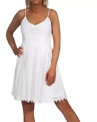 Only vestito da donna in pizzo, bianco, 44