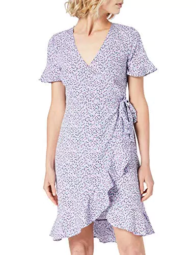 Only Onlolivia S/S Wrap Dress Wvn Noos Vestito, Viola