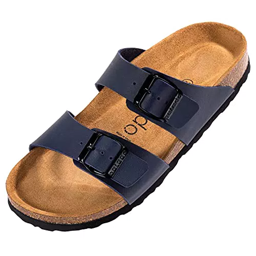 Palado Pantofole da donna Samos Scarpe con cinghie regolabili Outdoor & Pantofole con suola in pregiata pelle scamosciata Sandali con plantare in sughero naturale