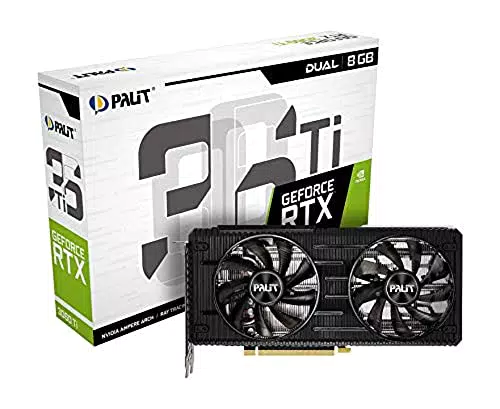 Palit GeForce RTX 3060Ti Dual 8GB GDDR6 LHR Grafikkarte, 3 HDMI