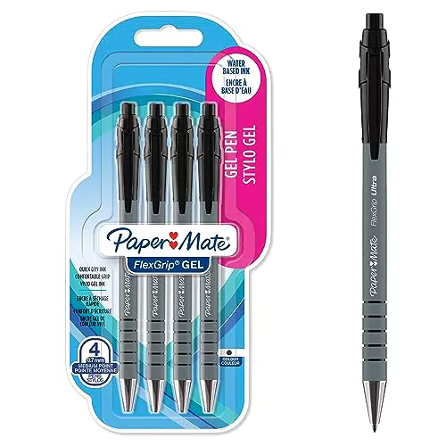 PAPER MATE FlexGrip Gel Penne, Punto medio, Inchiostro nero