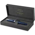 PARKER Sonnet Penna Roller, Laccatura di Colore Blu con Finiture in Palladio