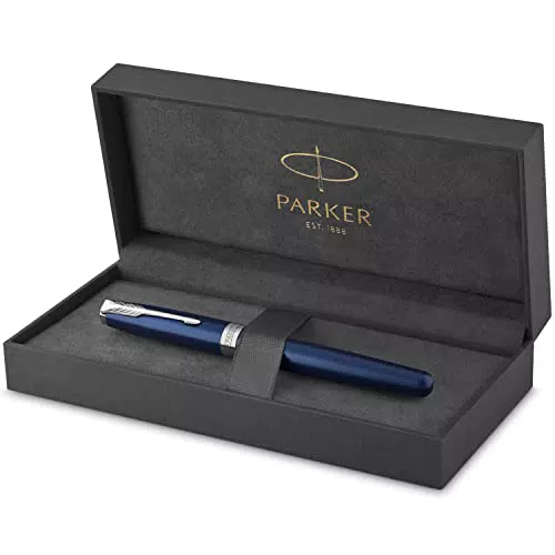 PARKER Sonnet Penna Roller, Laccatura di Colore Blu con Finiture in Palladio