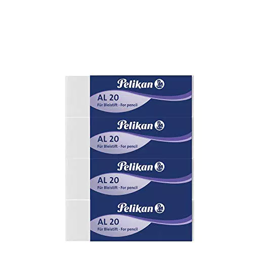 Pelikan Gomme da Cancellare, AL 20, Gomma Bianca, Confezione da 4 Pezzi