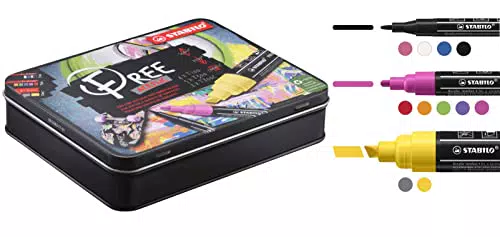 Pennarello Acrilico - Stabilo Free Acrylic Starter Set - Pack Da 11 Marker - 4X T100