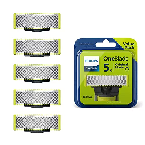 Philips OneBlade 5 Lame di Ricambio in Acciaio Inossidabile per Rifinire