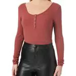 Pieces Pckitte LS Top Noos BC T-Shirt, Burro di Mela, M