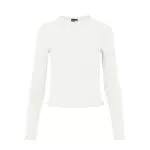 PIECES Pcnicca LS Top Noos Maglia Manica Lunga, Bianco