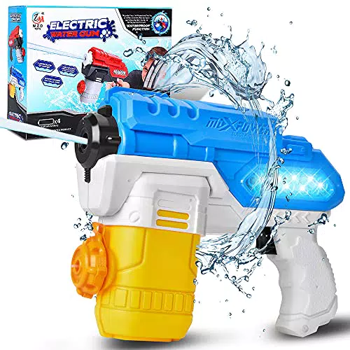 Pistola ad Acqua Elettrica, Water Gun Electric, con Capacità 300CC+9M Lunga Distanza+Luci a LED+Effetti Sonori di Spari Impermeabile a Prova di Perdita Esterno Pistole Giocattolo per Bambini