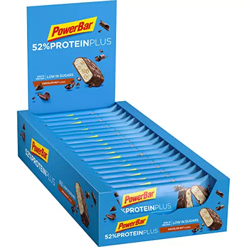 Powerbar 52% Protein Plus Chocolate Nut 20x50g - Barrette Proteiche a Basso Contenuto di Zuccheri