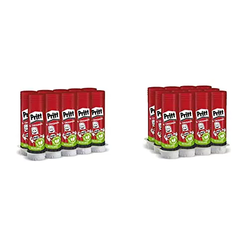Pritt Colla Stick 10 x 43g, colla per bambini sicura e affidabile