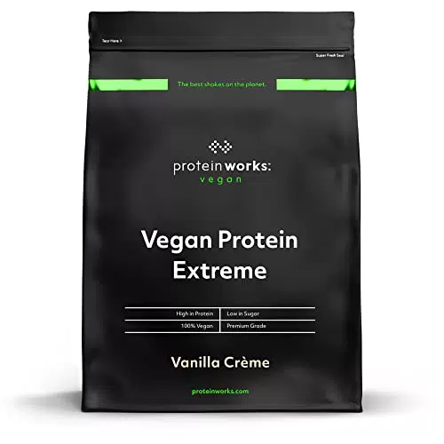 Protein Works - Proteina Vegana Extreme In Polvere - 100% a Base Vegetale - 5 Fonti Proteiche ​​- Vitamine e Minerali Aggiunti - 7 Agitare - Crema Alla Vaniglia - 500g