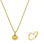 Purelei Set di gioielli Hapuna, Set di collana e anello donna in acciao inossidabile