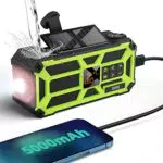 Raddy SW5 Radio Dinamo con Ricarica Manuale Powerbank da 5000mAh Radio Impermeabile IPX5 AM/FM Portatile di Emergenza ad Solare con Bussola