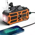 Raddy SW5 Solare Radio IPX5 Impermeabile, Radio Portatile AM/FM con Batteria Ricaricabile da 5000mAh