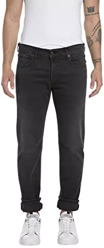 REPLAY Grover Straight-fit Stretch Cotton, Jeans, nero, 28W / 34L
