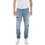 REPLAY Jeans Uomo Mickym Slim Fit in Denim Comfort, Blu