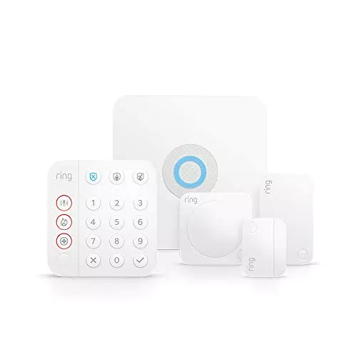 Ring Alarm, Kit da 5 pezzi, da Amazon - Sistema per la sicurezza domestica con monitoraggio assistito - Senza vincoli di lunga durata - Compatibile con Alexa