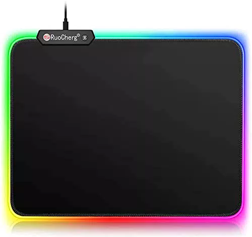 RuoCherg Tappetino Mouse Gaming RGB, 300 x 250 x 4 mm Gaming Mousepad