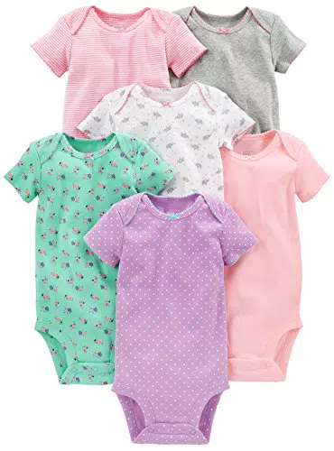 Simple Joys by Carter's Body a Maniche Corte Bimba, Pacco da 6