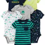 Simple Joys by Carter's Body a Maniche Corte Bimbo, Pacco da 6, Multicolore, 3/6 mesi
