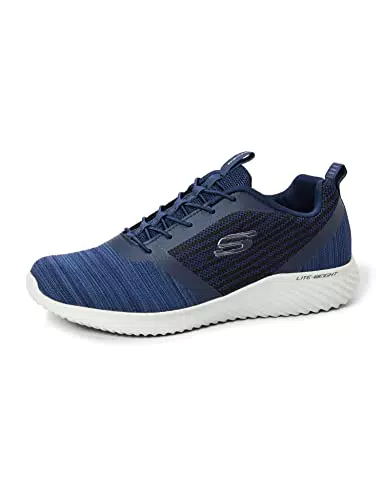 Skechers Bounder 52504, Scarpe Uomo, Navy Mesh Pu Trim
