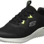 Skechers Bounder High Degree, Scarpe Uomo, Black Mesh/Synthetic/Lime Trim