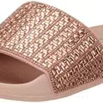 Skechers Pop ups New Spark, Zoccoli Donna, Rose Gold Canvas/Rhinestone Trim