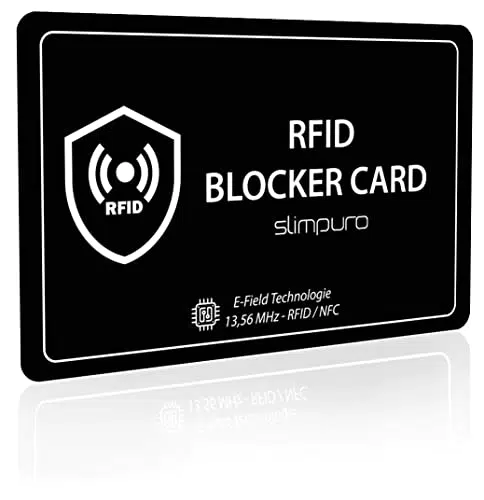 slimpuro RFID Protection - RFID blocking porta carte di credito I Protezione RFID per Portafoglio da Uomo e Donna - Proteggi Carta Bancaria