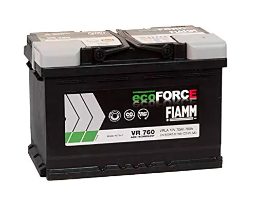 SMC Batteria Auto FIAMM VR760 ecoFORCE AGM Start&Stop 70Ah 760A 278x175x190