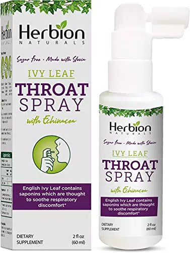 Spray per la gola Herbion Naturals, lenisce il disagio respiratorio con il potere degli estratti di edera inglese