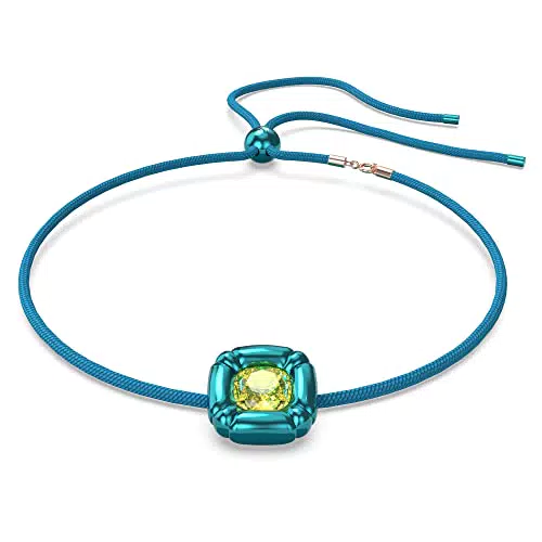 Swarovski Collana Dulcis, Cristalli taglio Cushion, Blu